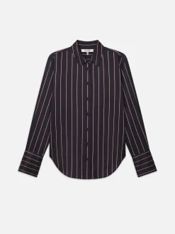 FRAME The Standard Shirt in Navy Stripe Multi<Women Tops & Blouses