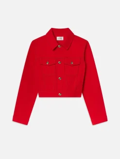 FRAME The Tailored Denim Jacket in Herrera Red<Women Jackets & Coats