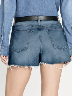 FRAME The Vintage Relaxed Short Raw Fray in<Women Skirts & Shorts