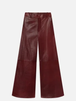 FRAME The Wide Leather Trouser in Syrah Red<Women Leather & Suede|Pants