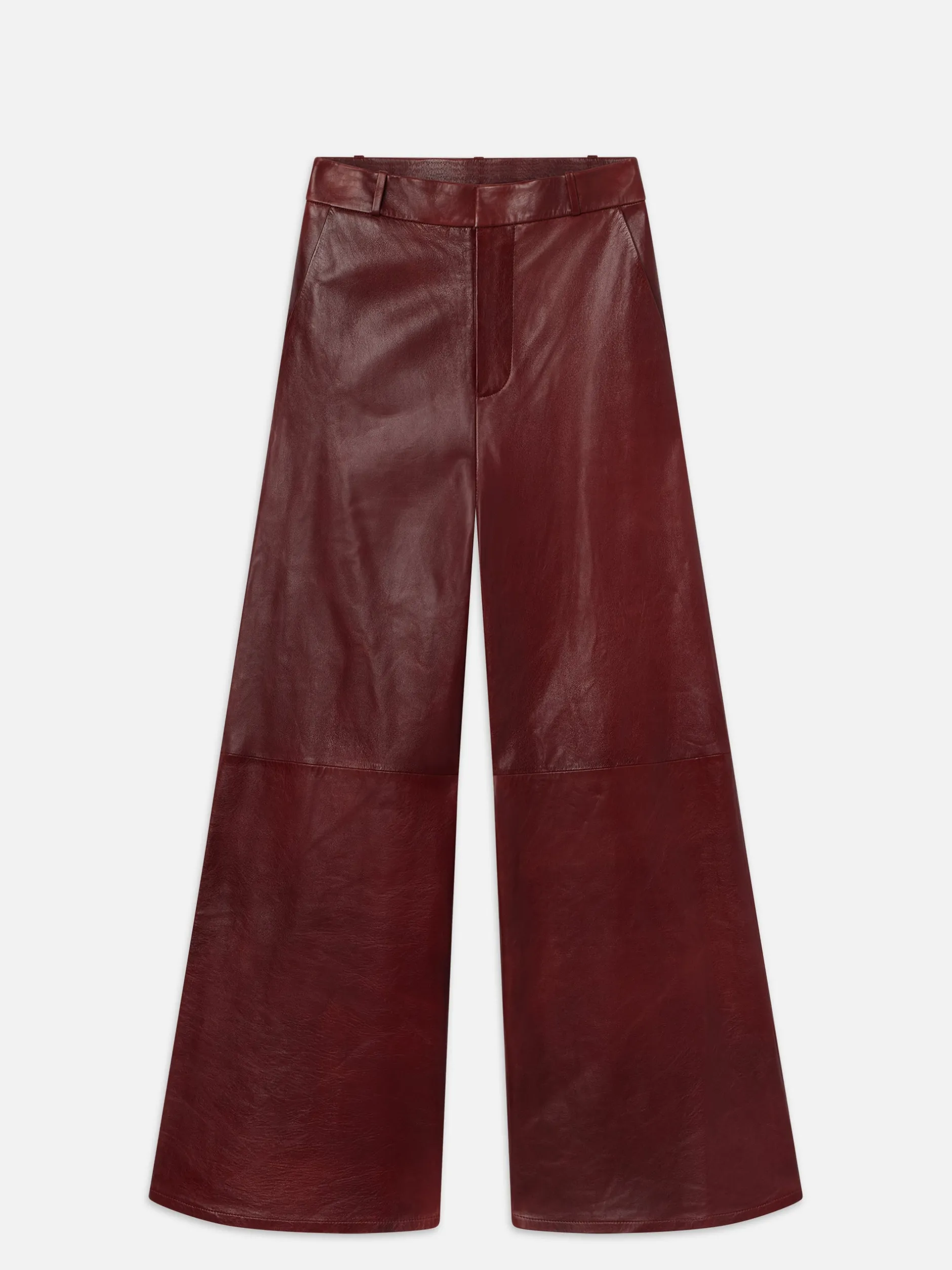 FRAME The Wide Leather Trouser in Syrah Red<Women Leather & Suede|Pants