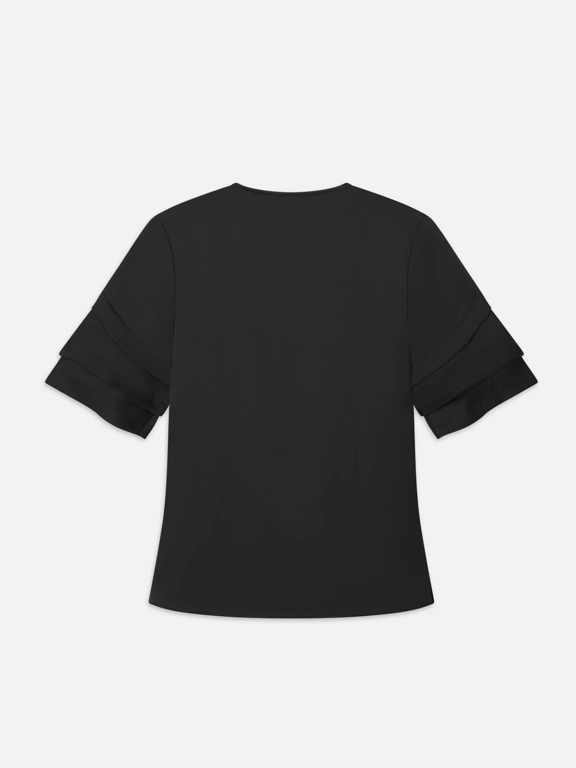 FRAME Tiered Ruffle Short Sleeve Blouse in<Women Tops & Blouses