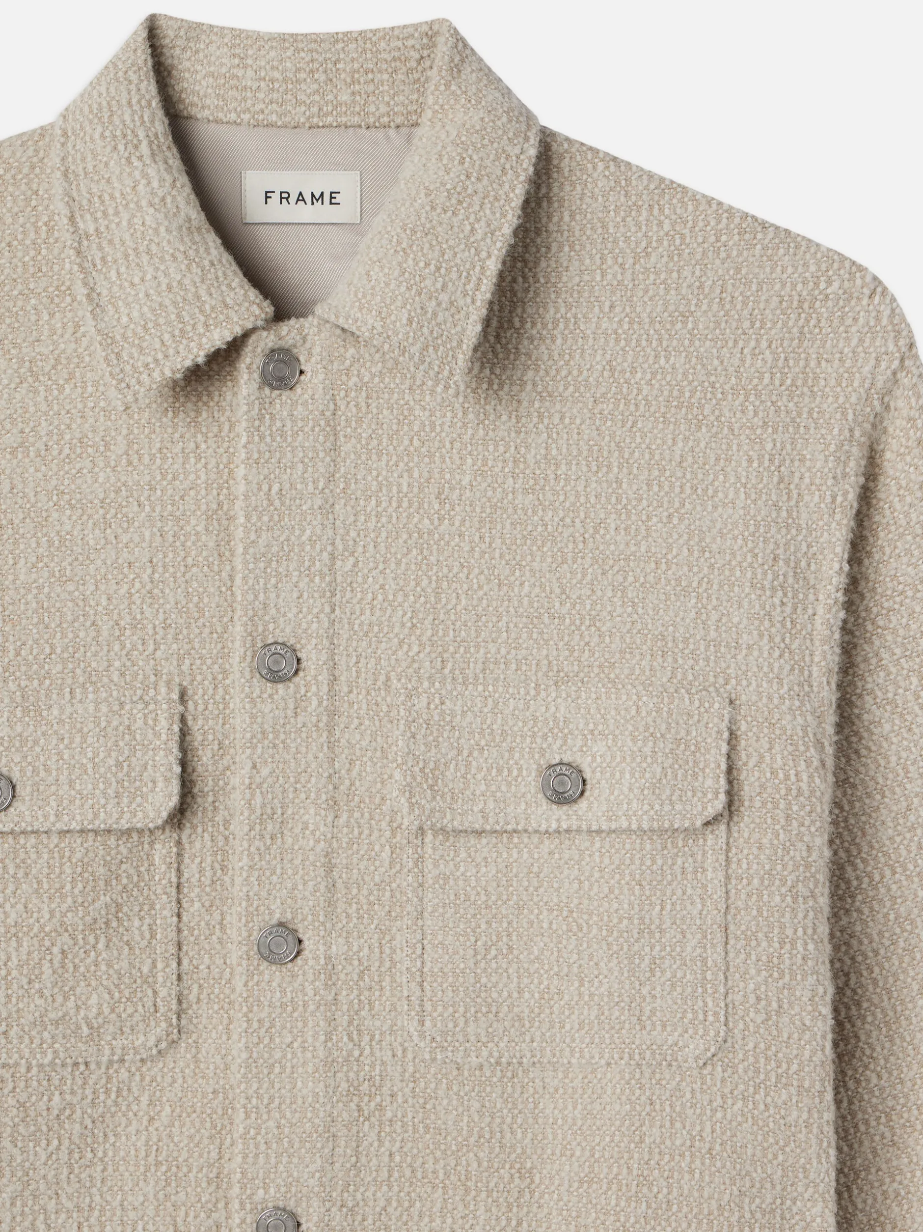 FRAME Tweed Overshirt Jacket in Dove Tweed< Jackets & Coats