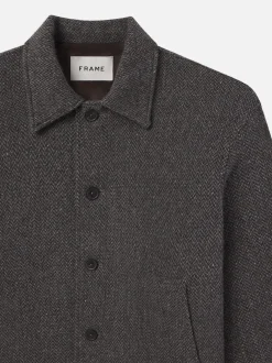 FRAME Tweed Shirt Jacket in Heather Brown< Jackets & Coats|Shirts