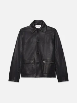 FRAME Utility Leather Jacket in< Leather & Suede|Jackets & Coats