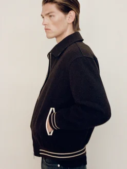 FRAME Varsity Jacket in Dark Brown< Jackets & Coats