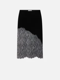 FRAME Velvet Lace Skirt in<Women Skirts & Shorts