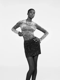 FRAME Velvet Long Sleeve Top in<Women Tops & Blouses