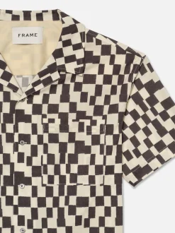 FRAME Vintage Print Shirt in Dark Navy< Shirts