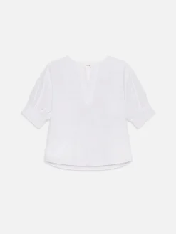 FRAME V-Neck Popover Top in<Women Tops & Blouses