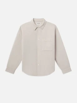 FRAME Waffle Textured Shirt in Off White< Shirts