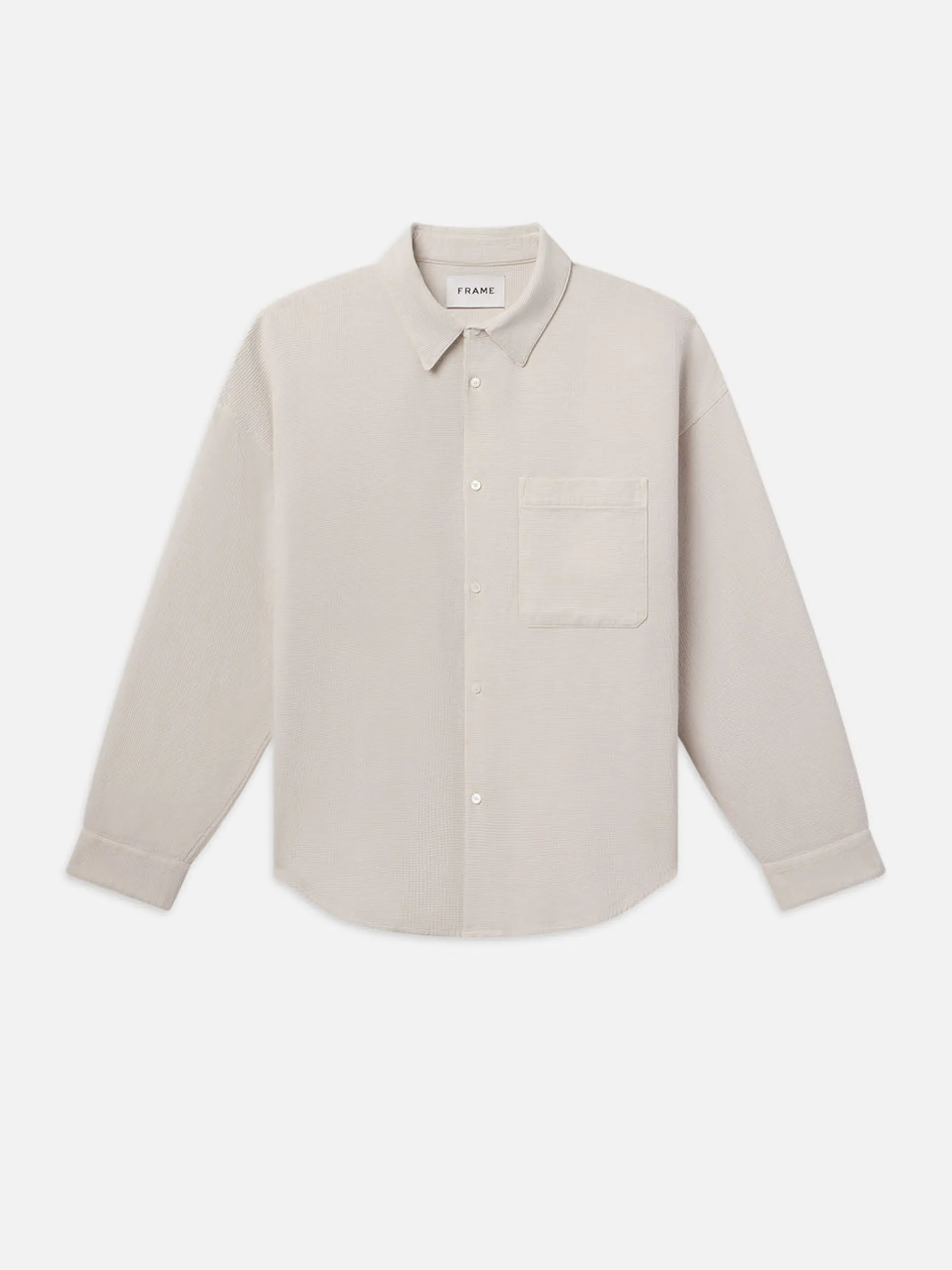 FRAME Waffle Textured Shirt in Off White< Shirts