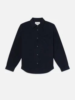 FRAME Waffle Textured Shirt in Dark Navy< Shirts