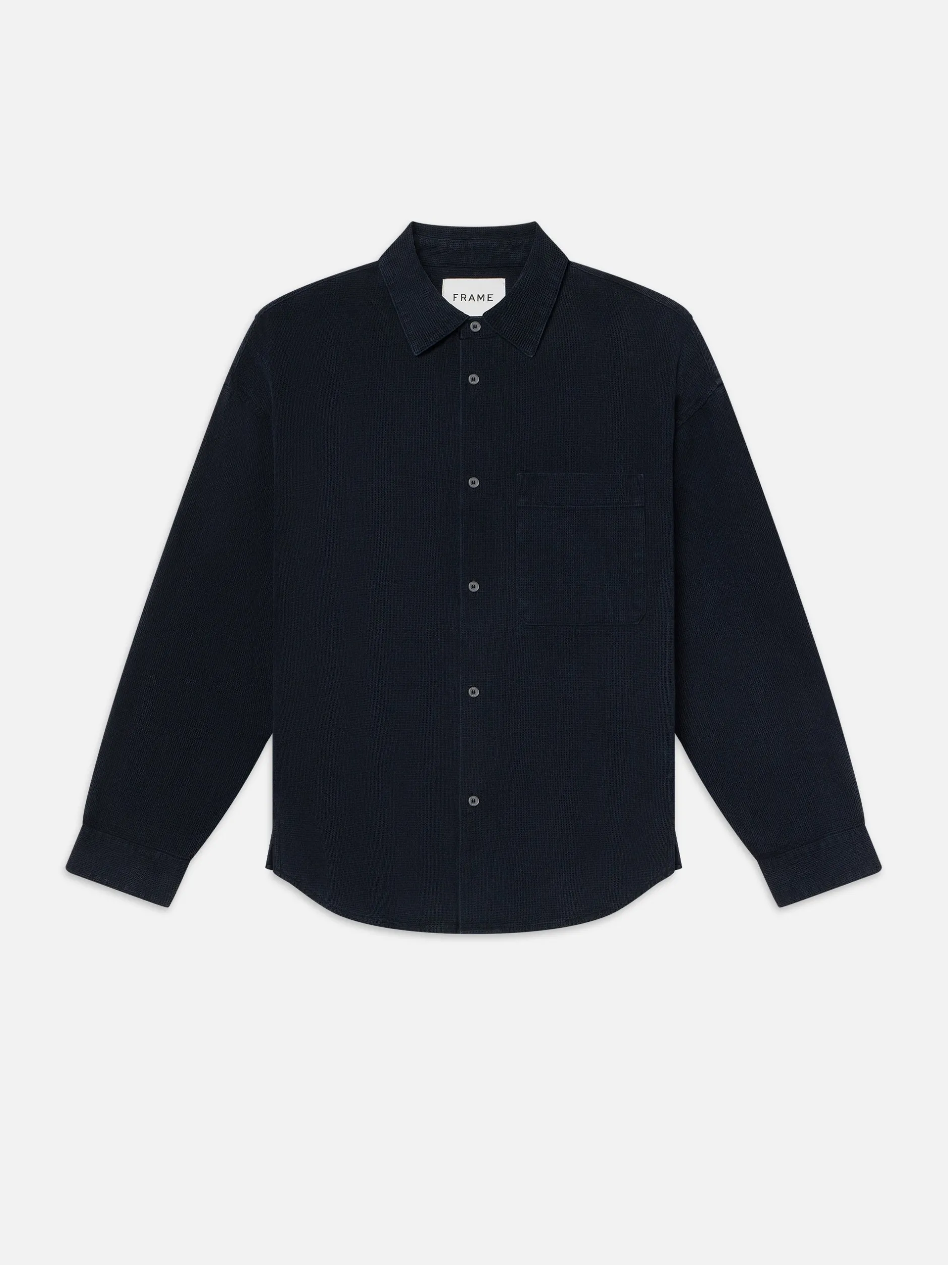 FRAME Waffle Textured Shirt in Dark Navy< Shirts