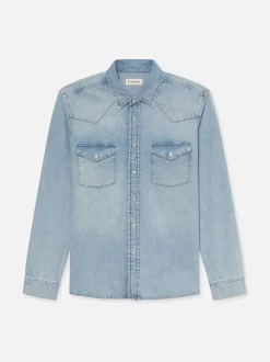 FRAME Western Denim Shirt in< Denim Shirts|Shirts