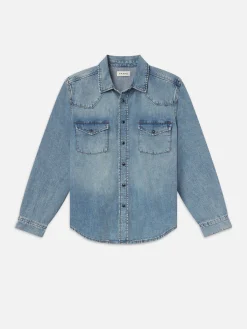 FRAME Western Denim Shirt in< Denim Shirts|Shirts
