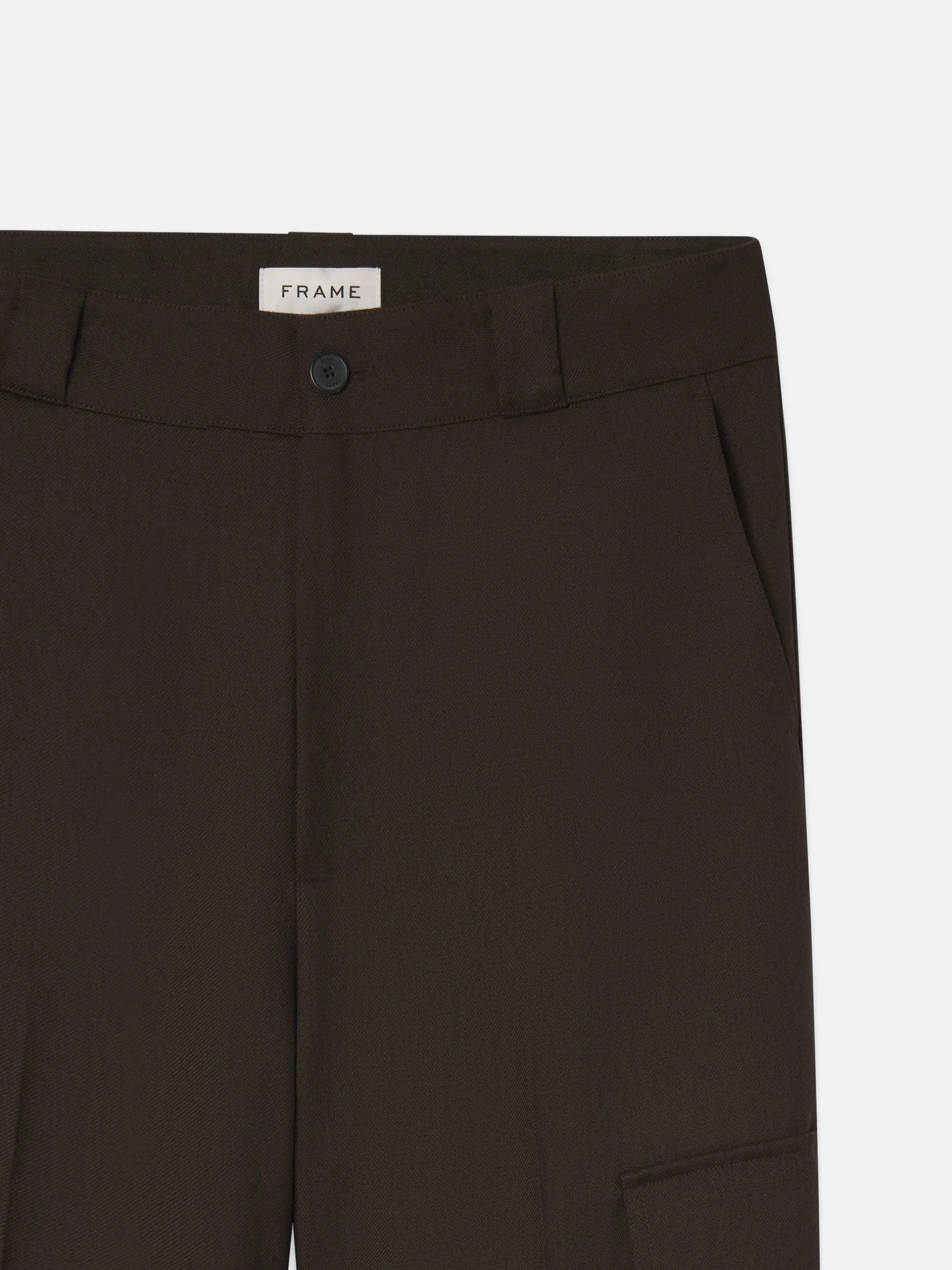 FRAME Wool Cargo Pant Trousers in Dark Taupe< Pants & Shorts