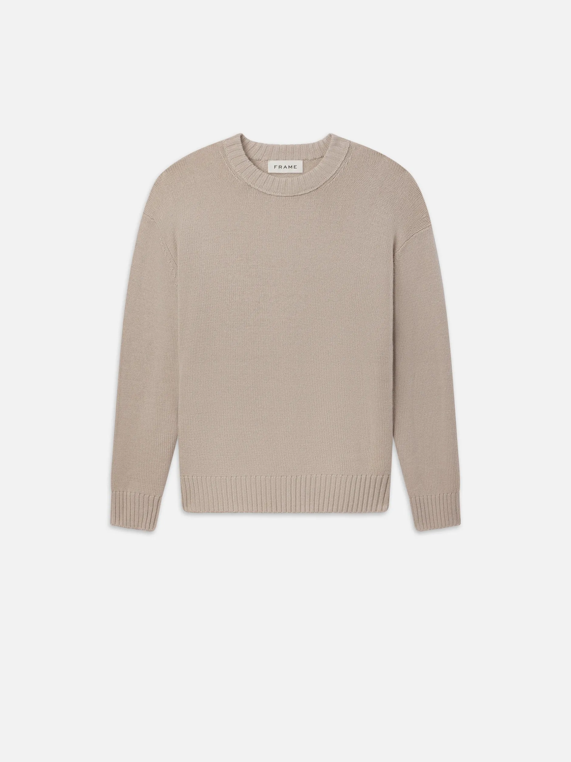 FRAME Woolen Cashmere Blend Sweater in Grey Beige< Sweaters & Hoodies