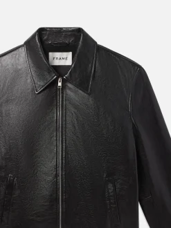 FRAME Zip Up Leather Jacket in< Leather & Suede|Jackets & Coats