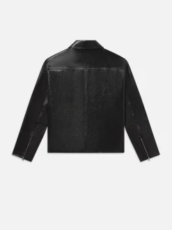 FRAME Zip Up Leather Jacket in< Leather & Suede|Jackets & Coats